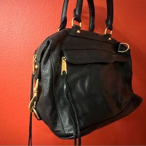 Vintage Rebecca Minkoff MAB Morning After Bag BLACK satchel top handle Leather